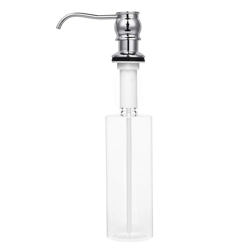 Samodra Kitchen Sink Soap/Lotion Dispenser, Brass Pump Head Brushed Nickel 12 OZ Bottle Built in Design Refill from The Top for Granite Thick Deck Installs - Image 5